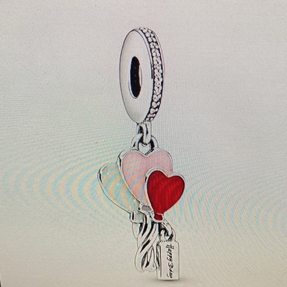 Pandora Silver and Red Heart Bracelet Charm